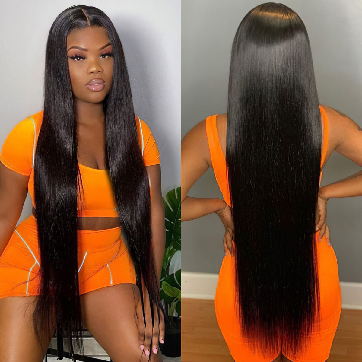 Long Straight Human Hair Wig | 5×5 13×4 Full Frontal HD Lace Front Wig