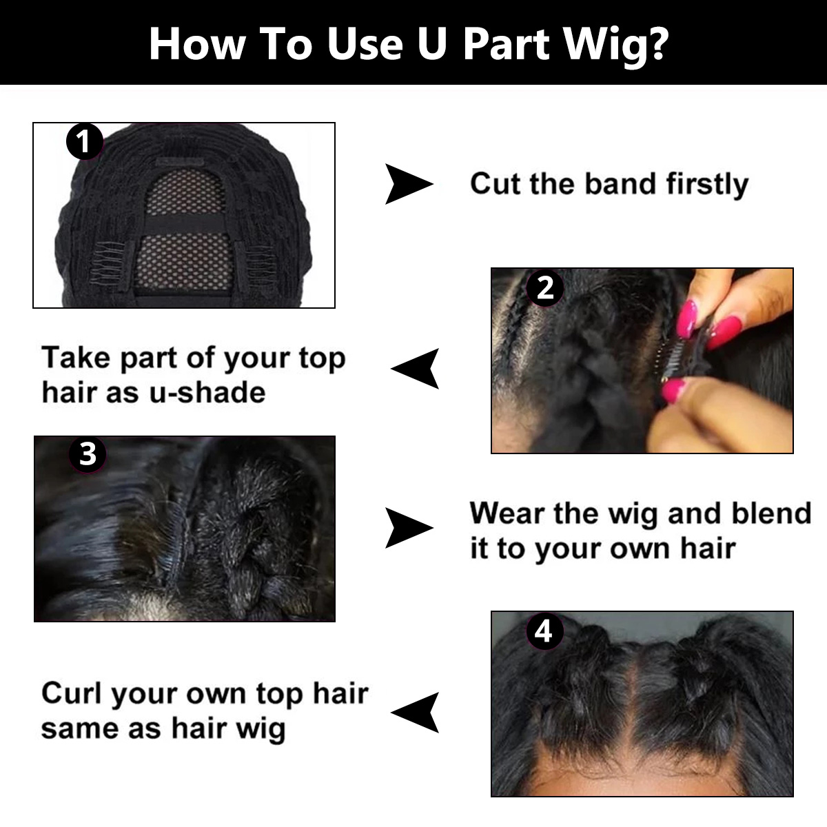 straight u part wig