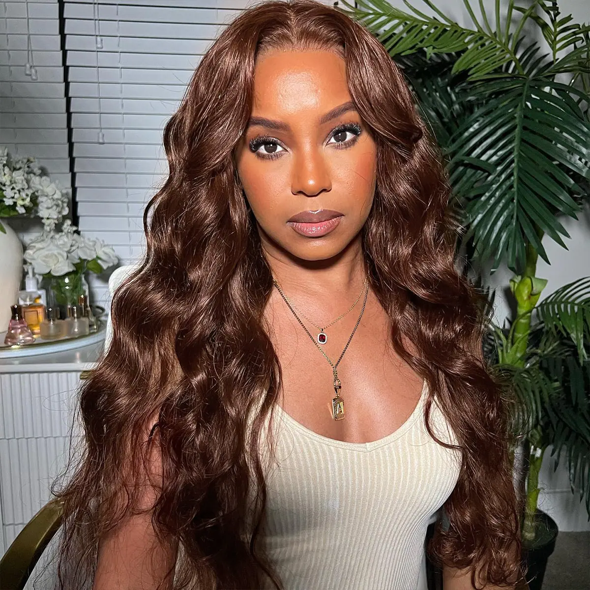 #4 Dark Brown Body Wave Glueless Wig | 13×4 Full Lace Frontal Wig HD Lace Wigs