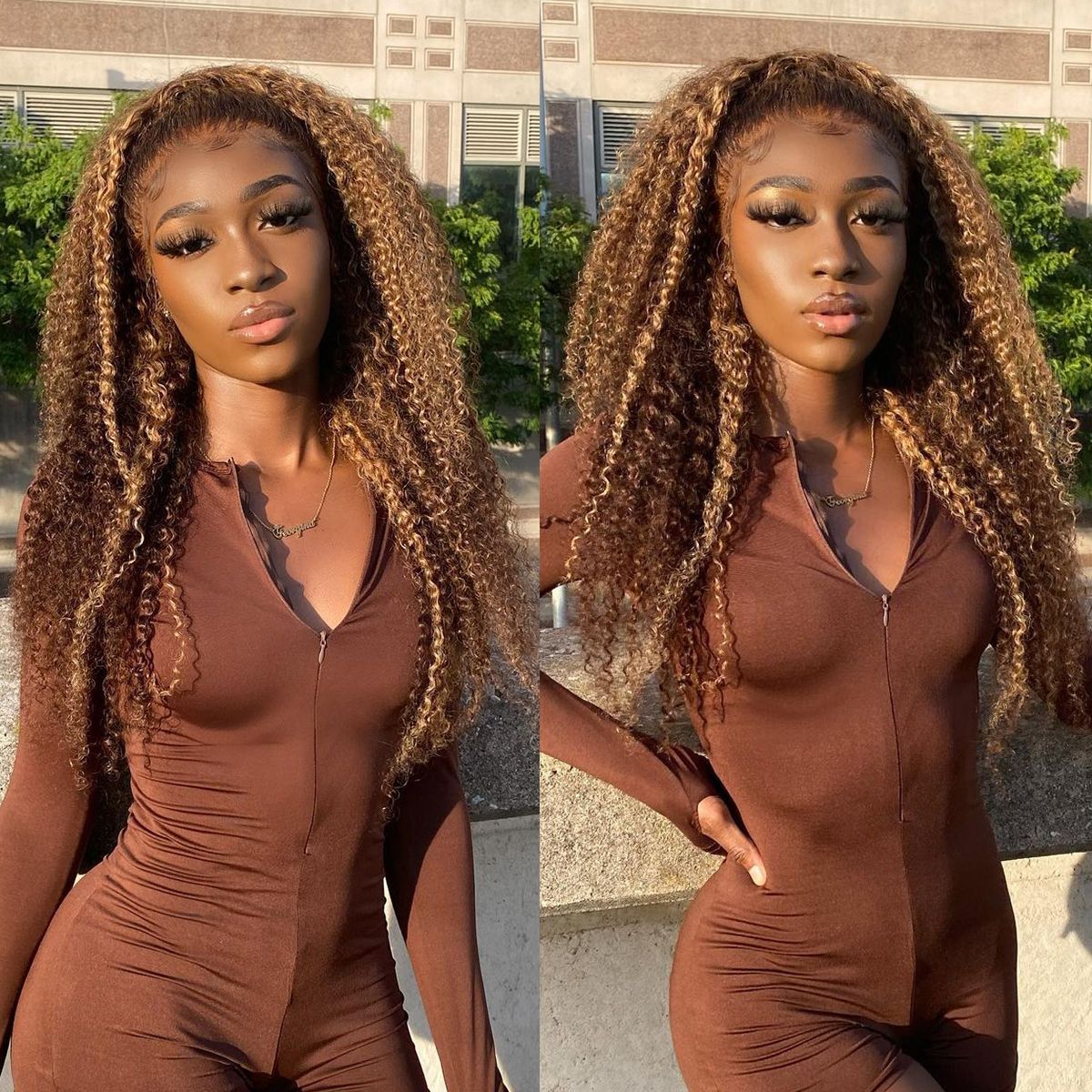Highlight curly wig