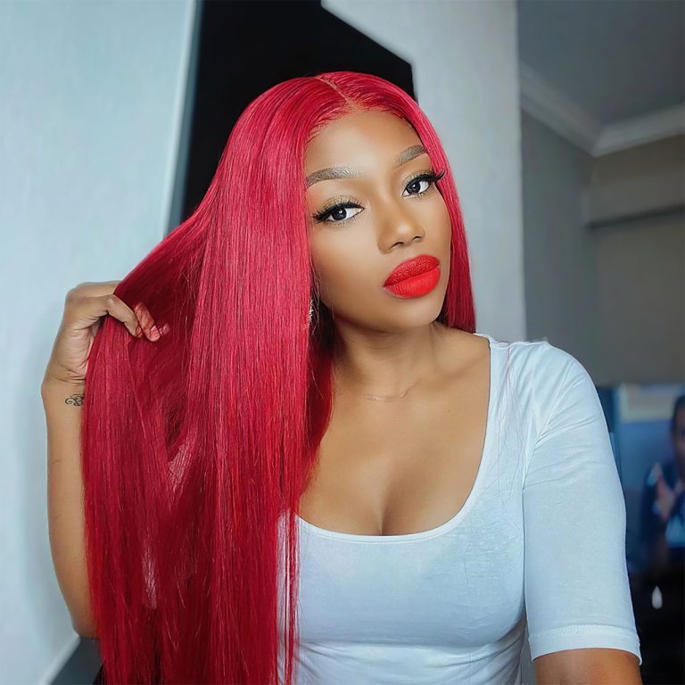 Red Body Wave & Straight Glueless Undetectable Lace Frontal Wig Red ...