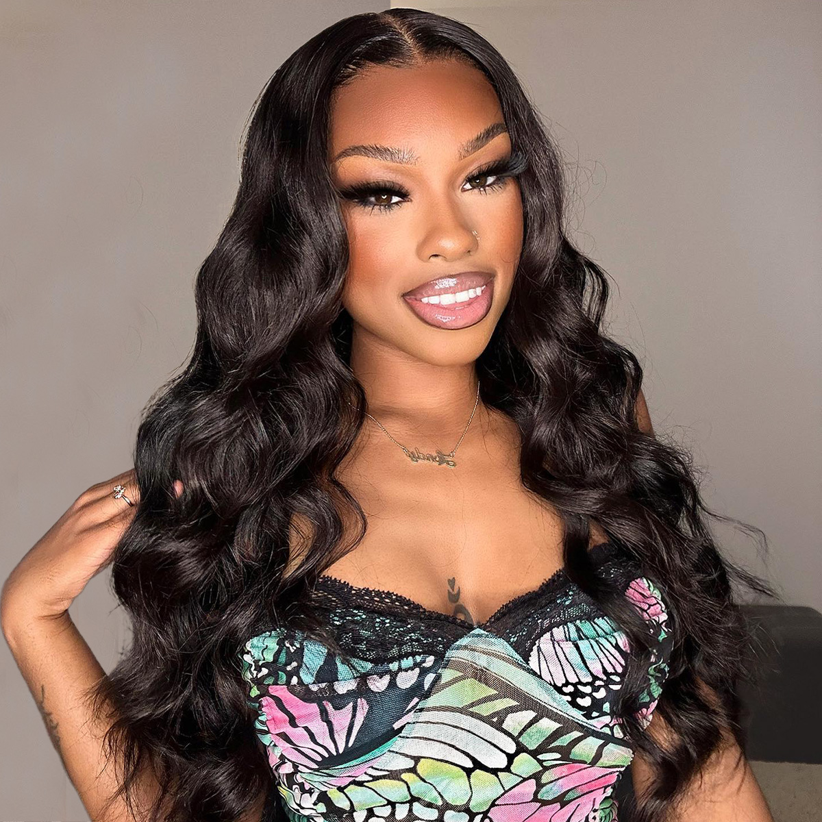 Prebleached Knots Loose Body Wave Glueless Lace Wig 6×5 Lace HD Human Hair Wig