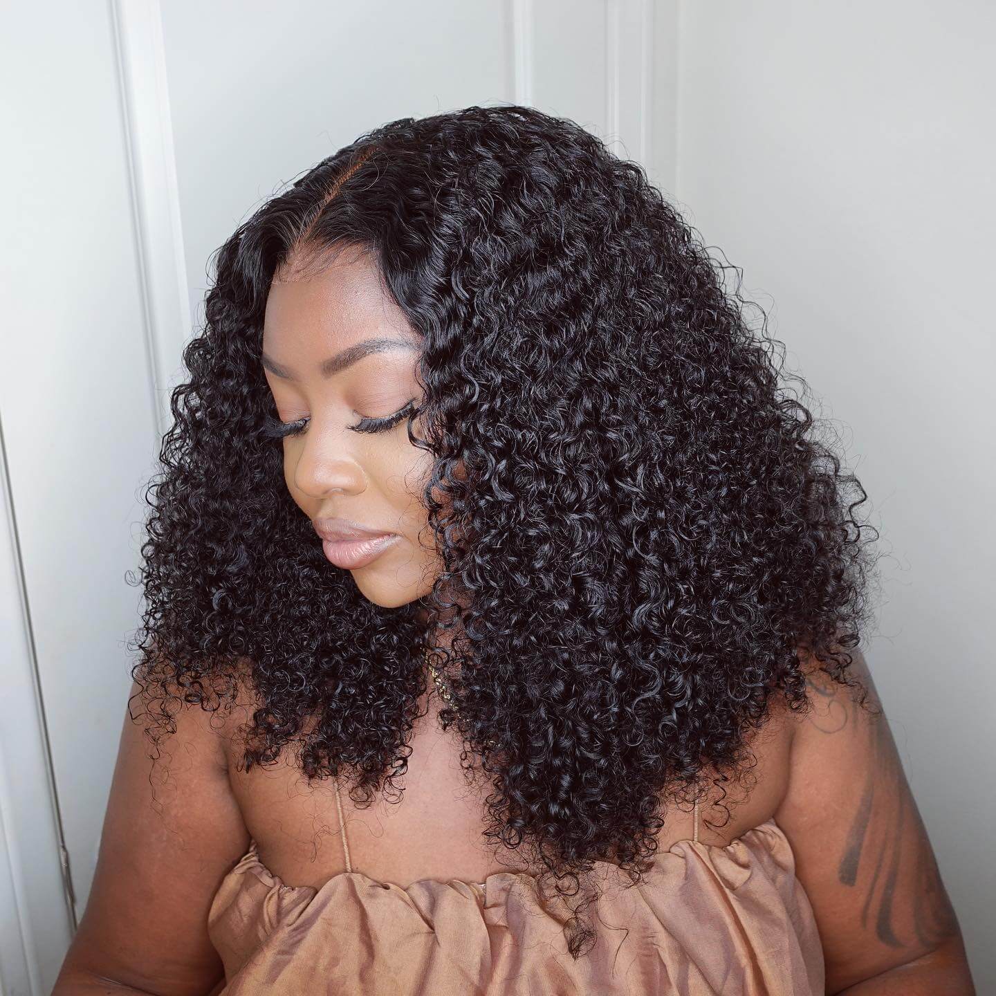 Glueless Kinky Curly Wig 180 Density Short Bob  Undetectable Lace Frontal Wig