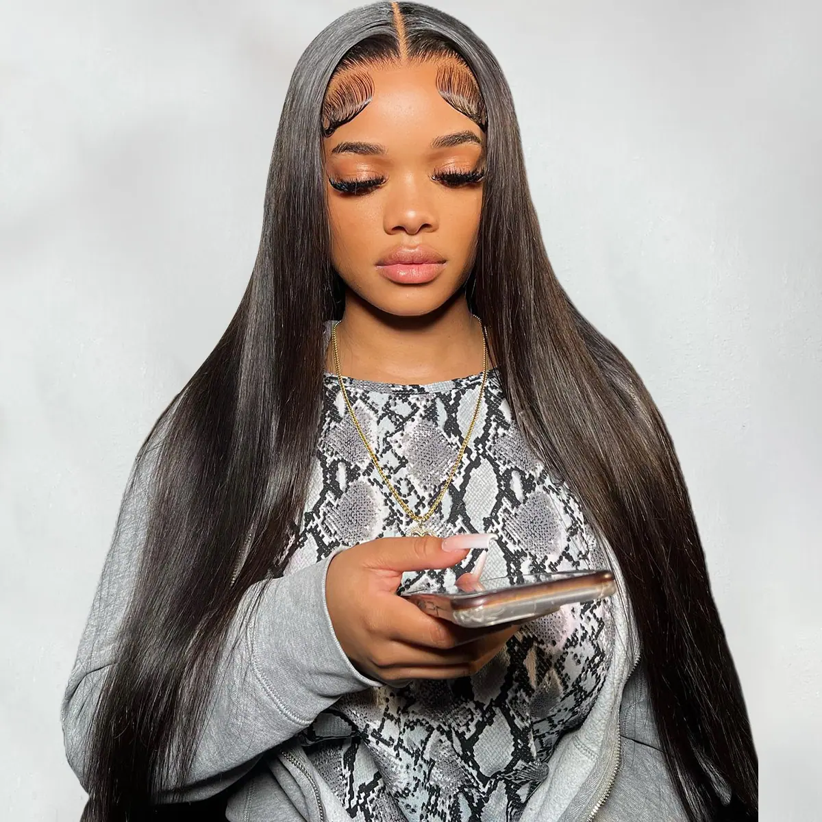 Long Straight Human Hair Wig | 5×5 13×4 Full Frontal HD Lace Front Wig