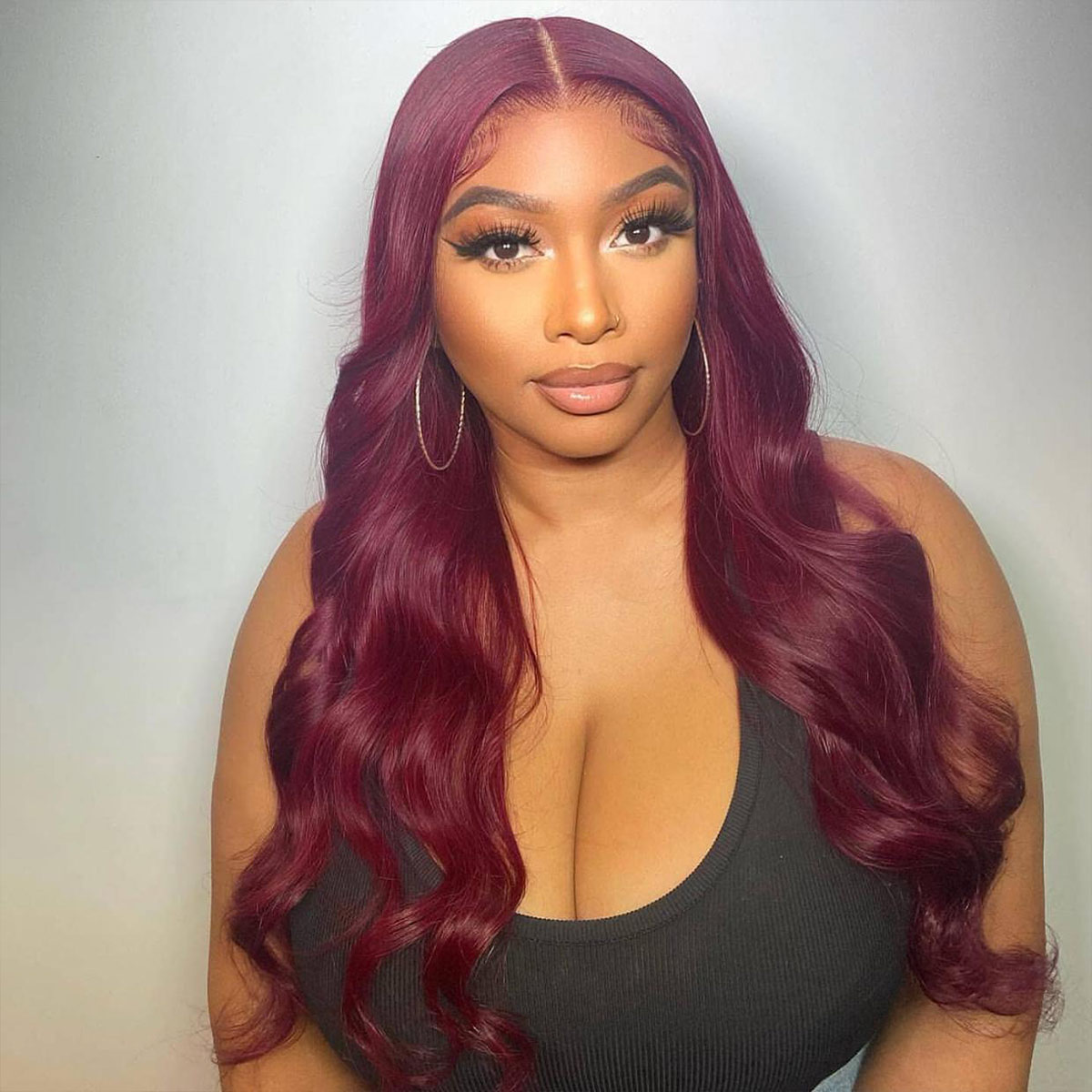 99J Burgundy Body Wave Wig 5×5 Undetectable Glueless Lace Front Human Hair Wig