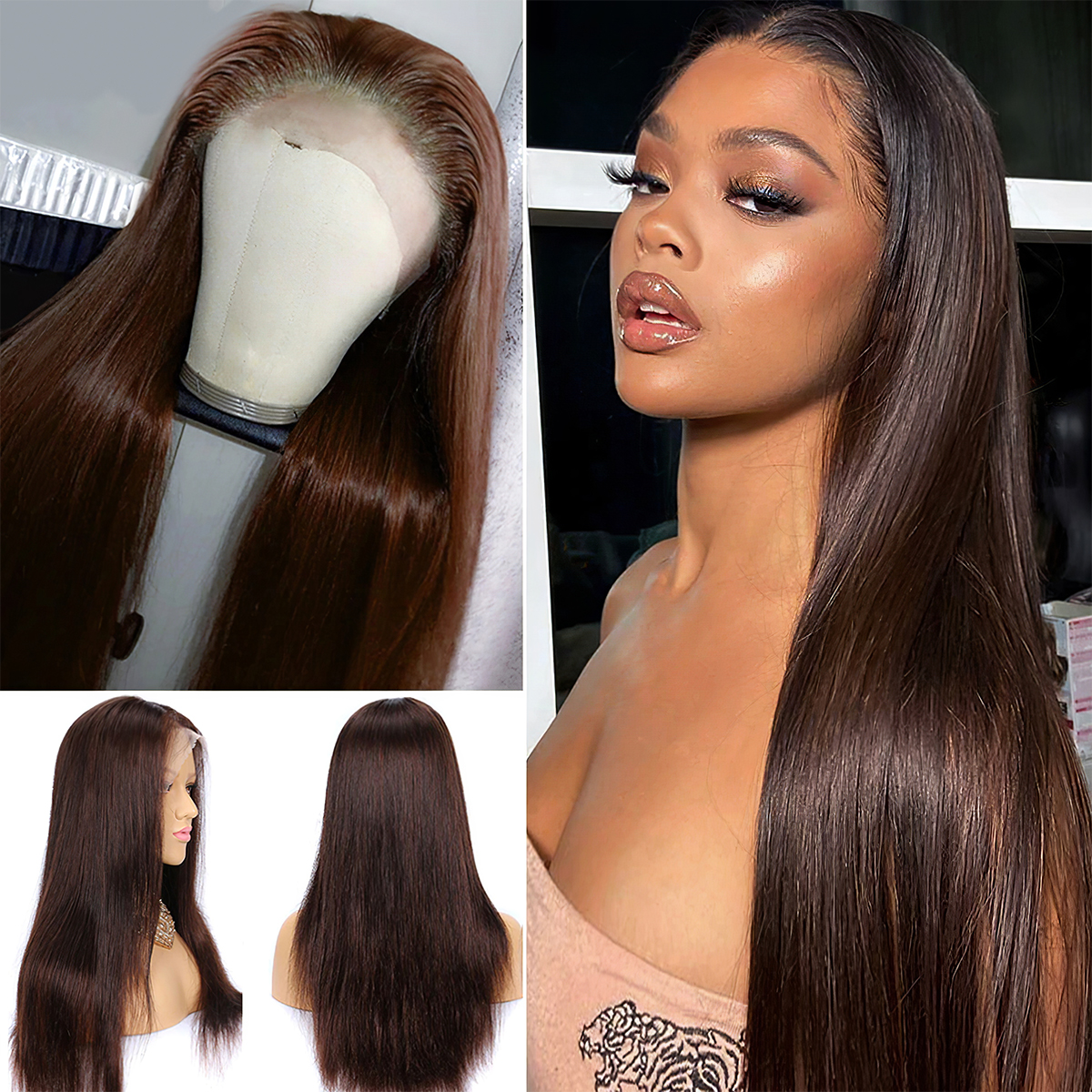 Straight Brown Lace Wig