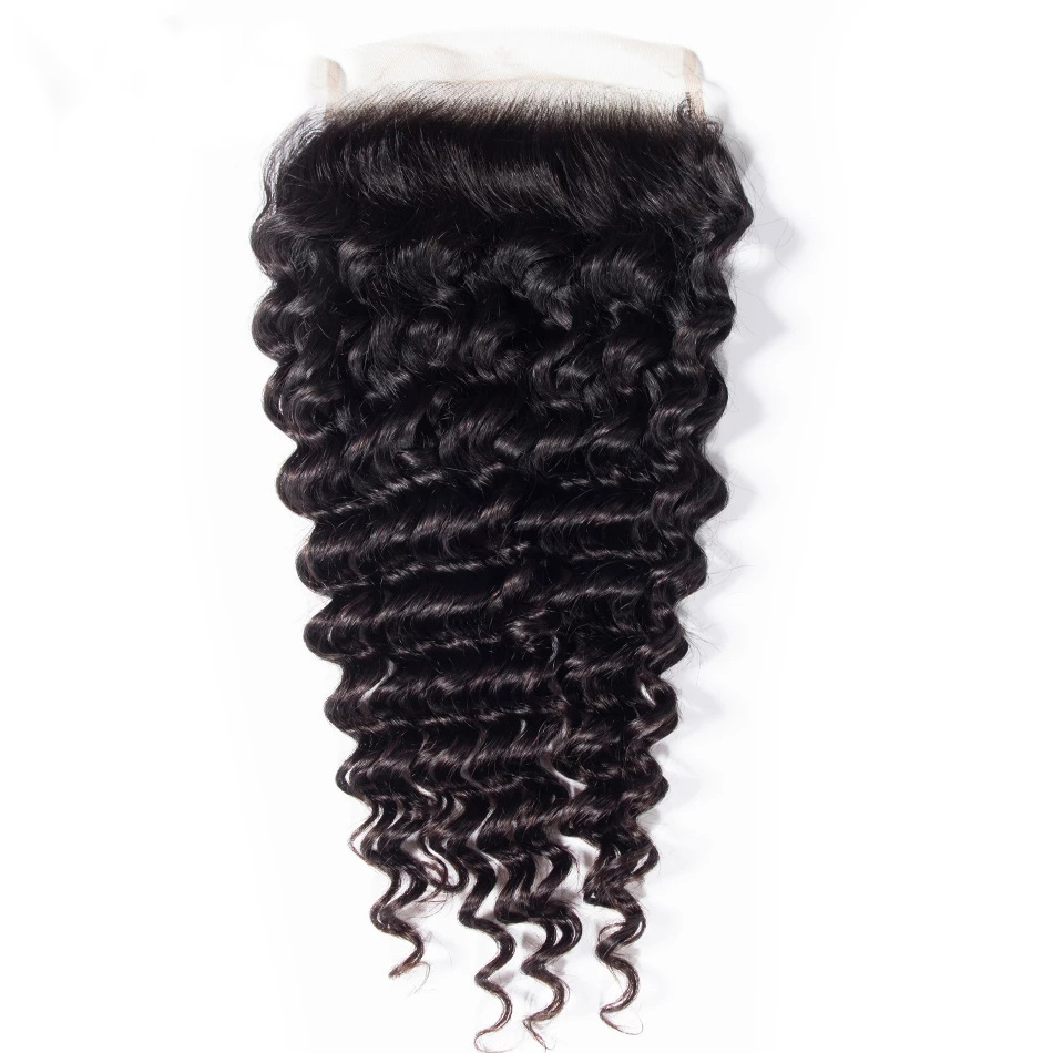 Brazilian Deep Hair bundles with 6×6 Lace Closure