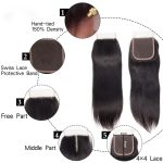 straight 4*4 lace closure