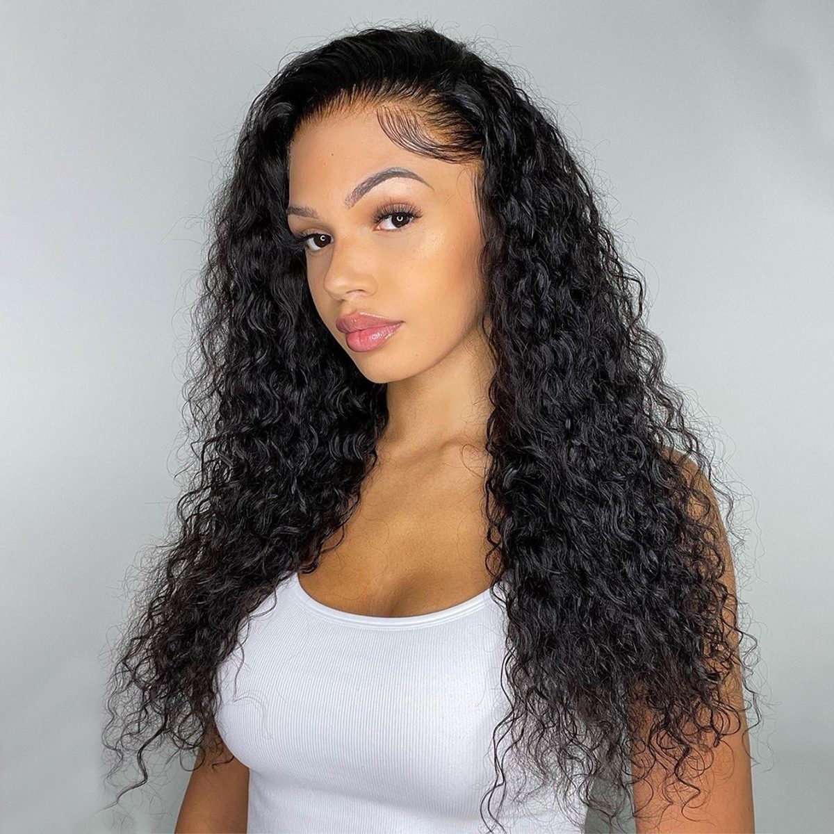 Curly 360 Lace Frontal Wig Deep Curly Human Hair Wig