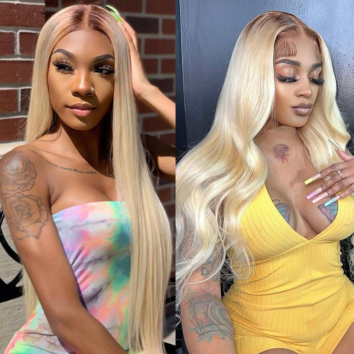 613 Blonde Wig With Dark Roots Human Hair 13×4 Glueless Lace Front Wigs Full Frontal Lace Wig