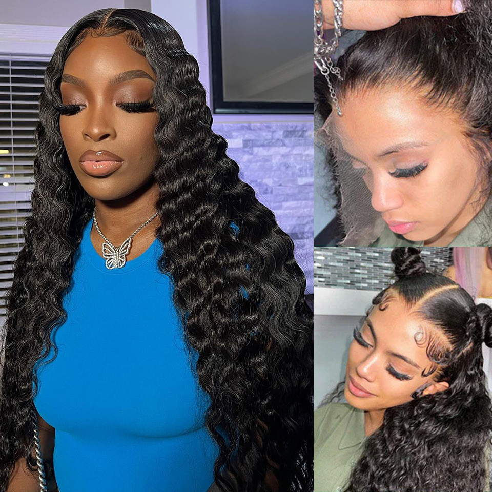 Loose Deep Wave HD Lace Wig Pre Bleached Knots 13×6 Lace Front Human Hair Wig