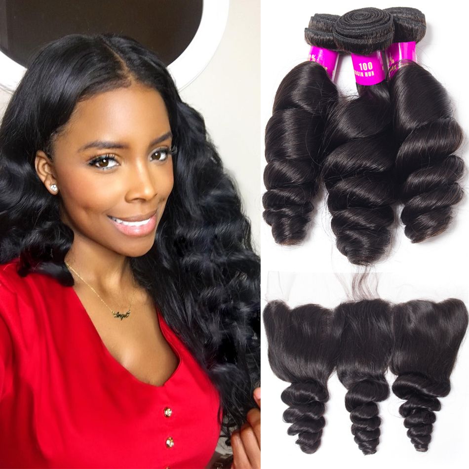 Loose Wave Virgin Hair 3 Bundles With 13×4 HD Lace Frontal Ear to Ear Lace Frontal