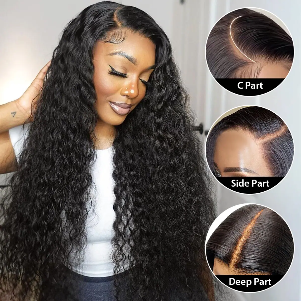 water wave bleached knots wig