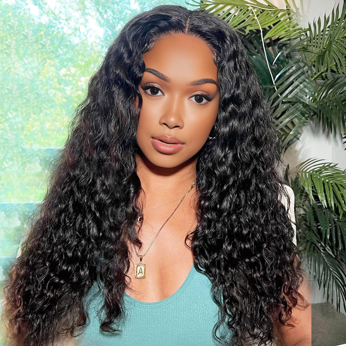 Water Wave Wig Pre-bleached Knots 13×6 Deep Part Glueless HD Lace Frontal Wig 180 Density