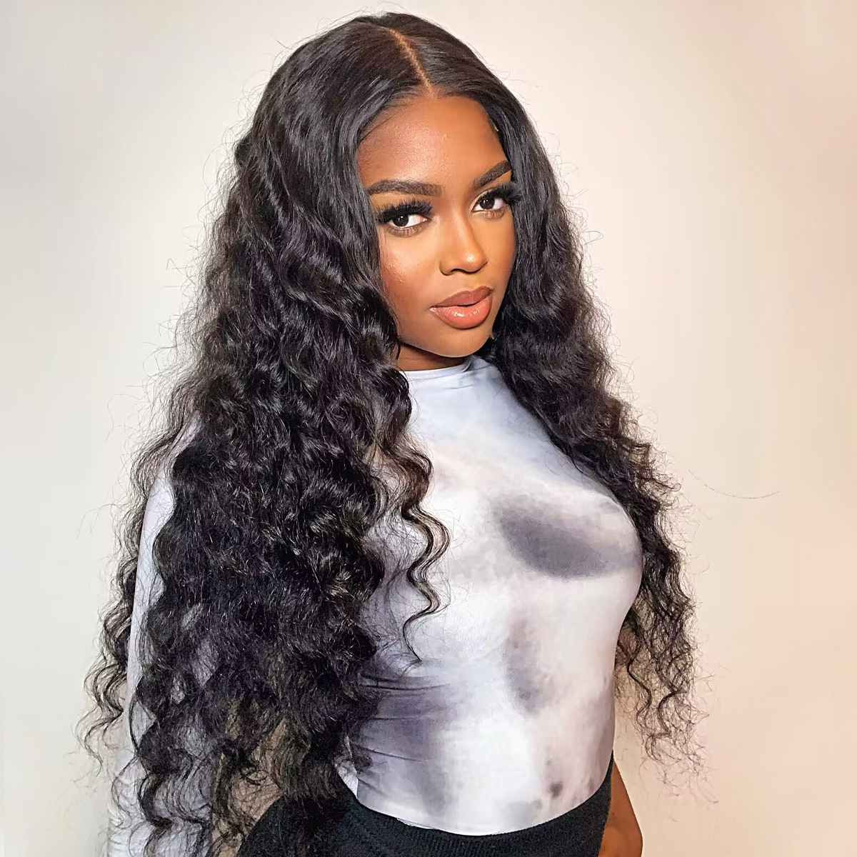 6×5 HD Lace Closure Wig Loose Deep Wave Pre-Bleached Knots Glueless Lace Wig