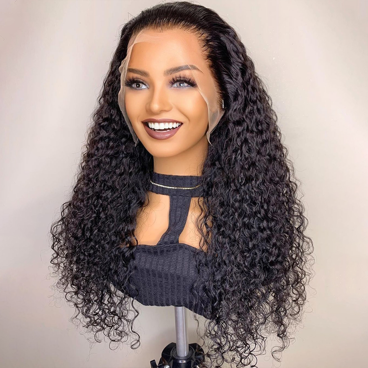Curly Human Hair Wigs Pre Bleached Knots 13X4 Perfect HD Lace Full Frontal Wig For Black Women