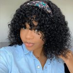 curly bob wig with bangs