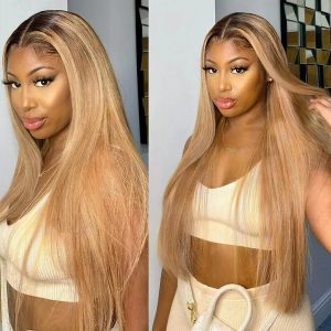 Home v3 starshow glueless ombre T2 27 color 180 density 18 28inch staright 5x5 wig 05