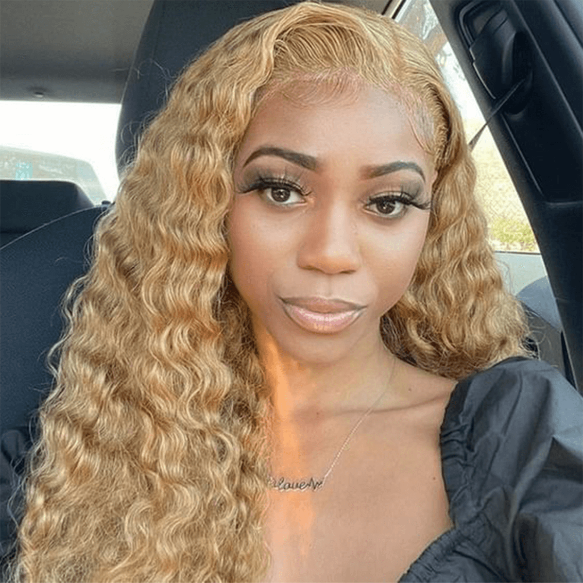 #27 Honey Blonde Full Frontal Water Wave Wig 5×5 13×4 Glueless Lace Front Human Hair Wig