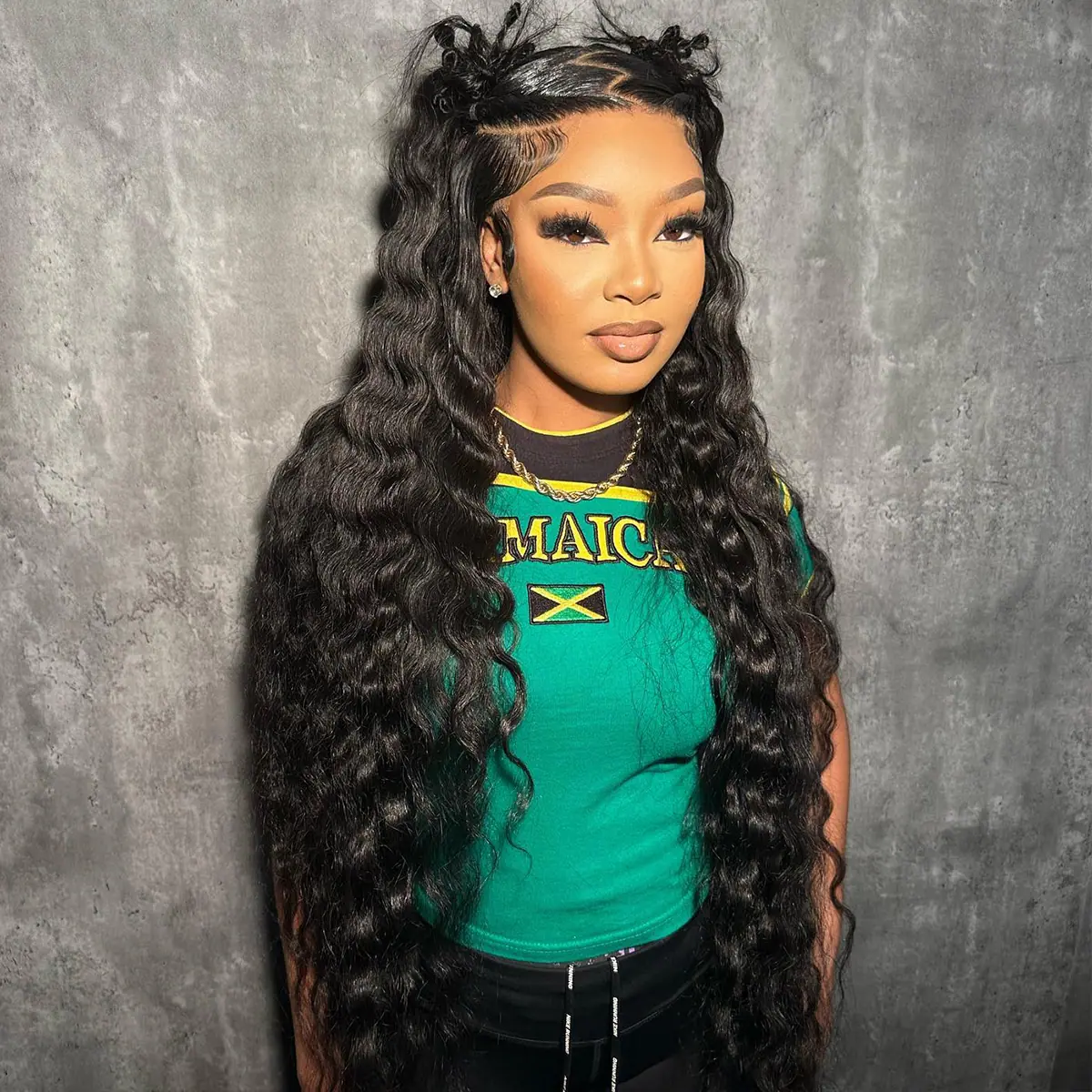 High Density Loose Deep Wave Wig Full Frontal 13×4 Glueless HD Lace Front Human Hair Wig