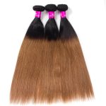 Ombre 1B/30 Straight Hair Bundles With Lace Closure
