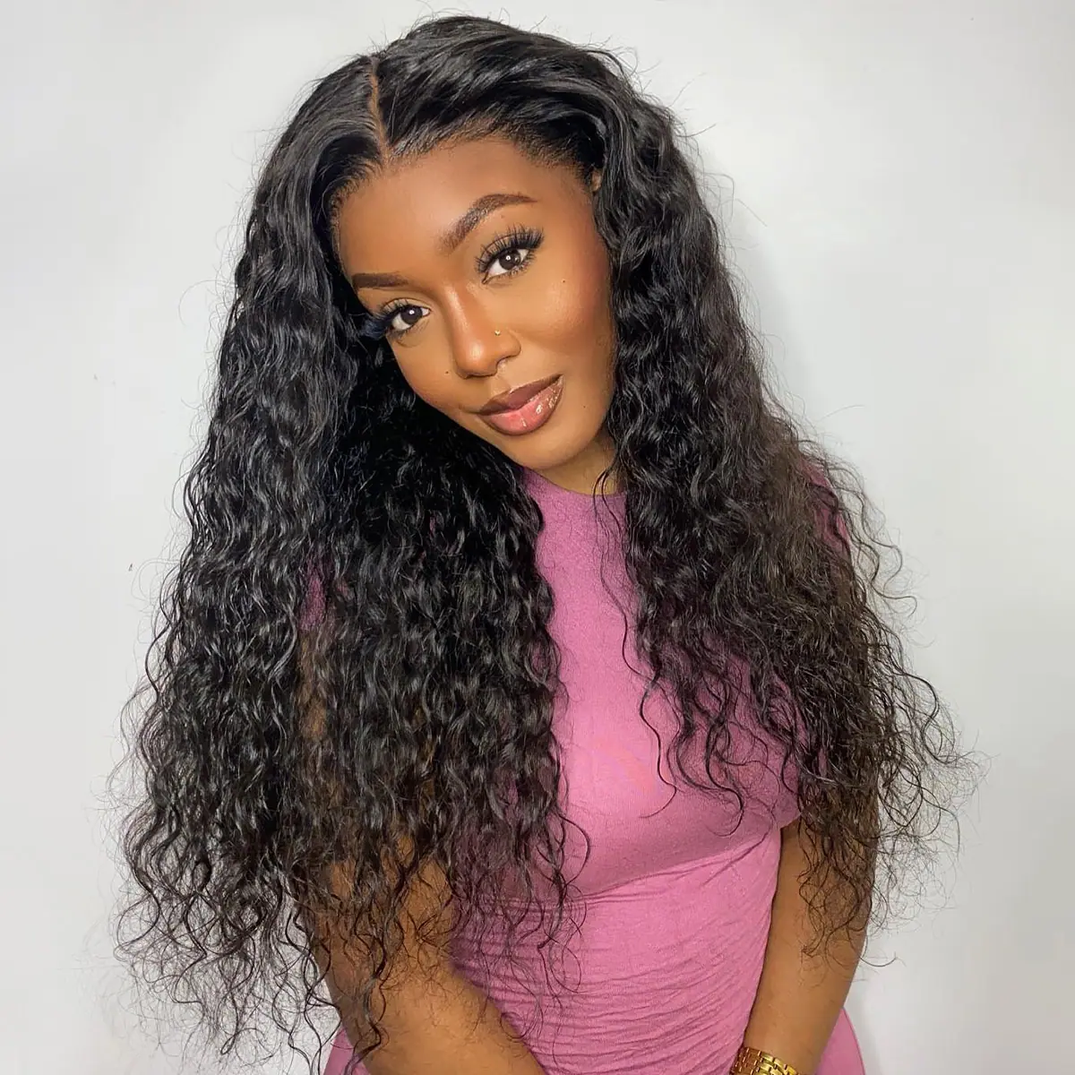 Water Wave V Part Wig No Leave Out Human Hair Wigs