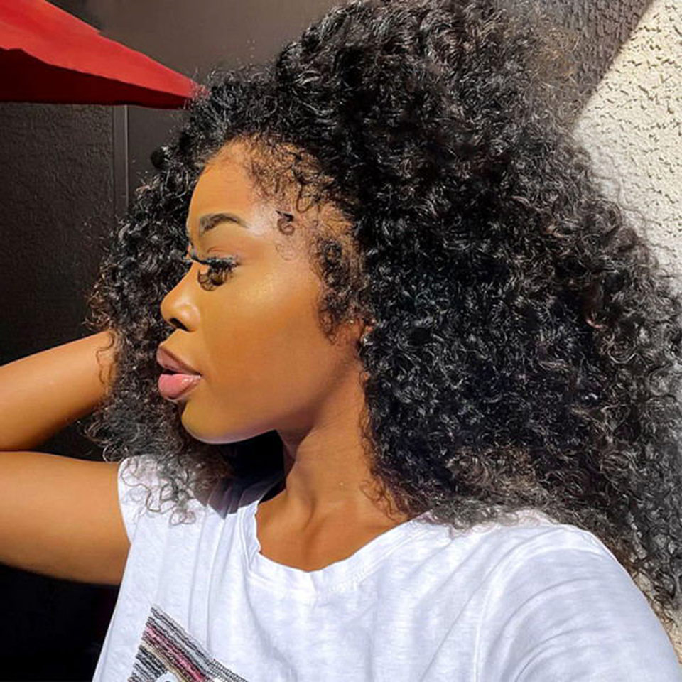 4C Edges Natural Hairline Curly Glueless Wig