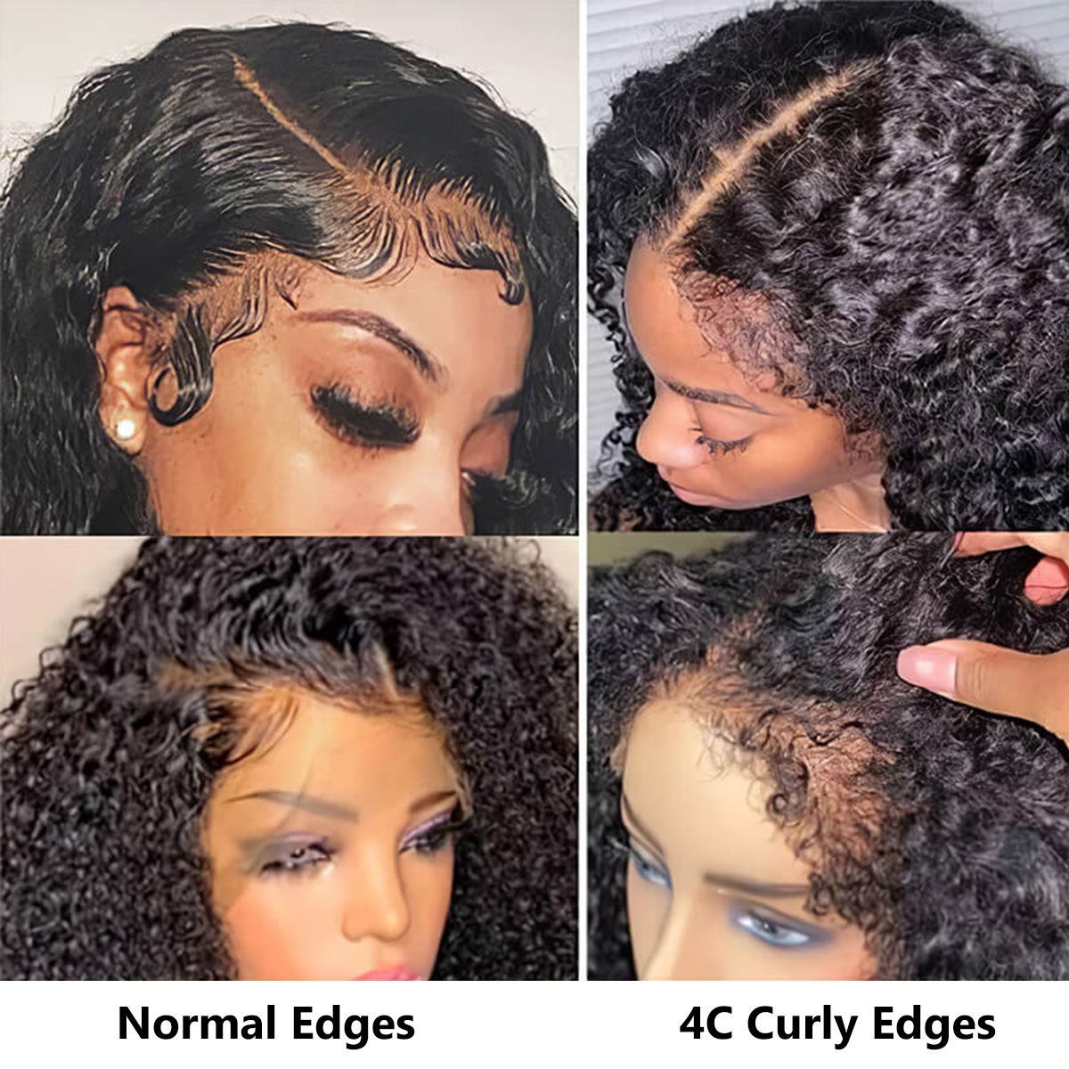 4C Edges Hairline Deep Wave Glueless Wig
