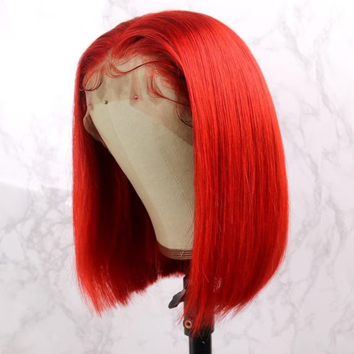 Red Bob Wig Colored Red Straight HD Lace Front Wig