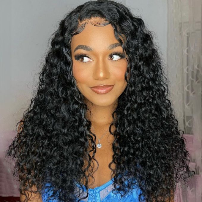 water wave wear and go pre cut lace wig