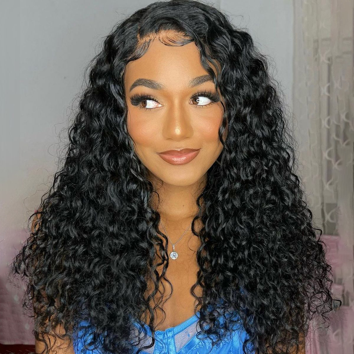 Wear & Go Upgrade 4×4 / 6X5 Pre Cut Lace Wigs Quick & Easy Glueless HD Water Wave Lace Closure Wig