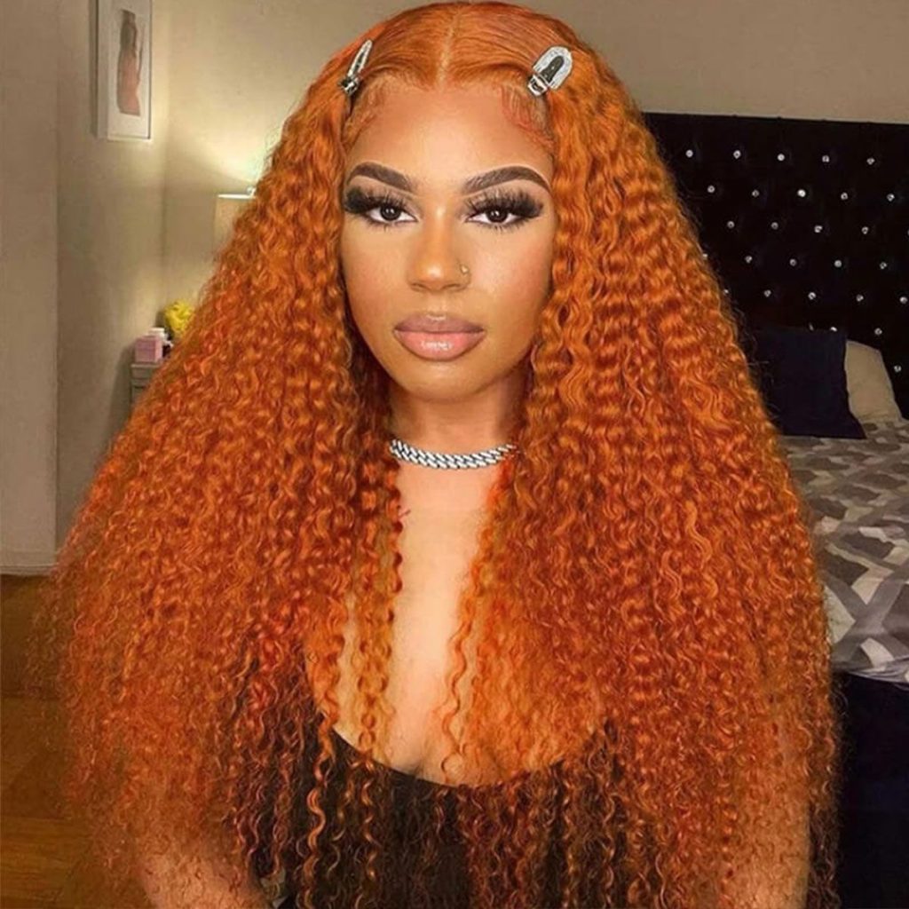 Ginger curly lace wig 1