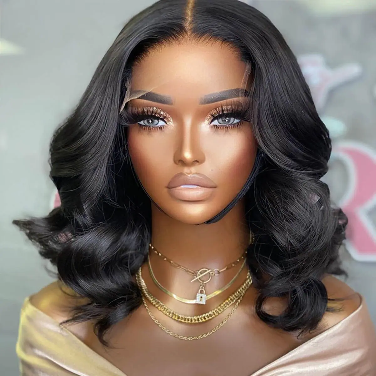 Airy Cap Loose Wave Pre-bleached Knots 6×5 Pre Cut HD Lace Short Bob Wigs