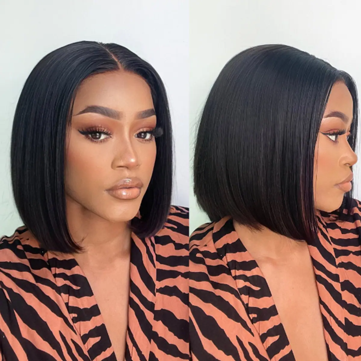 Straight Human Hair Bob 5×5 HD Lace Glueless Wig