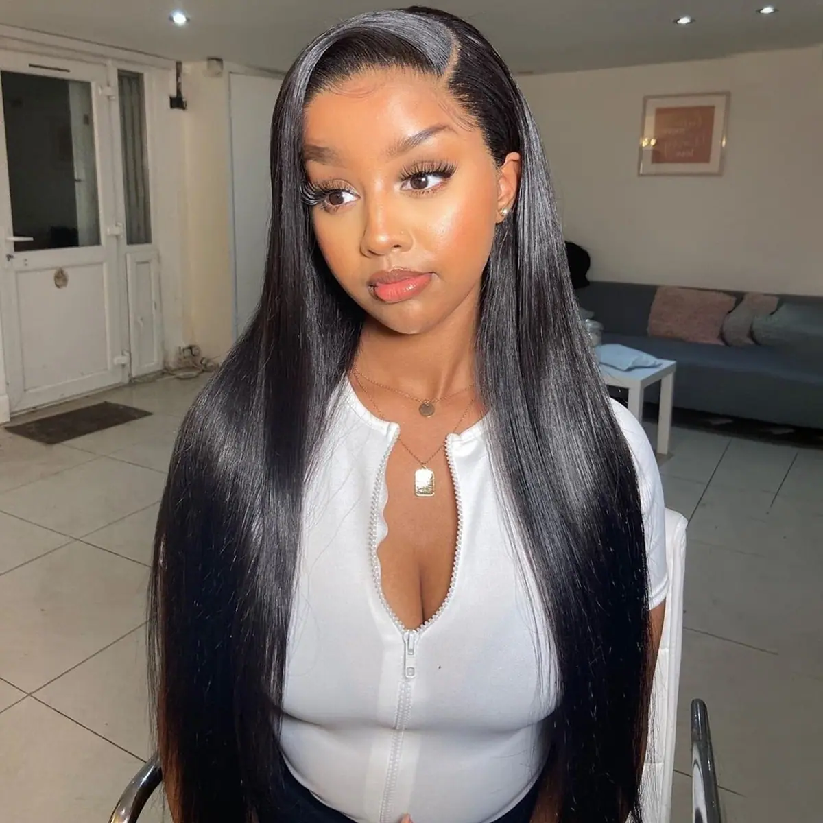 13×6 Deep Part HD Lace Frontal Wig Pre-bleached Knots Straight Lace Front Human Hair Wigs