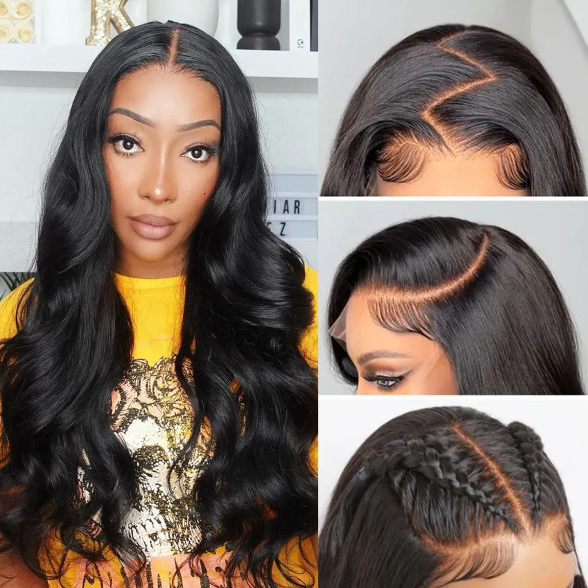 Parting Max 9×6 M-Cap Wear Go Glueless Lace Wig Pre Bleached Knots Body Wave Wigs