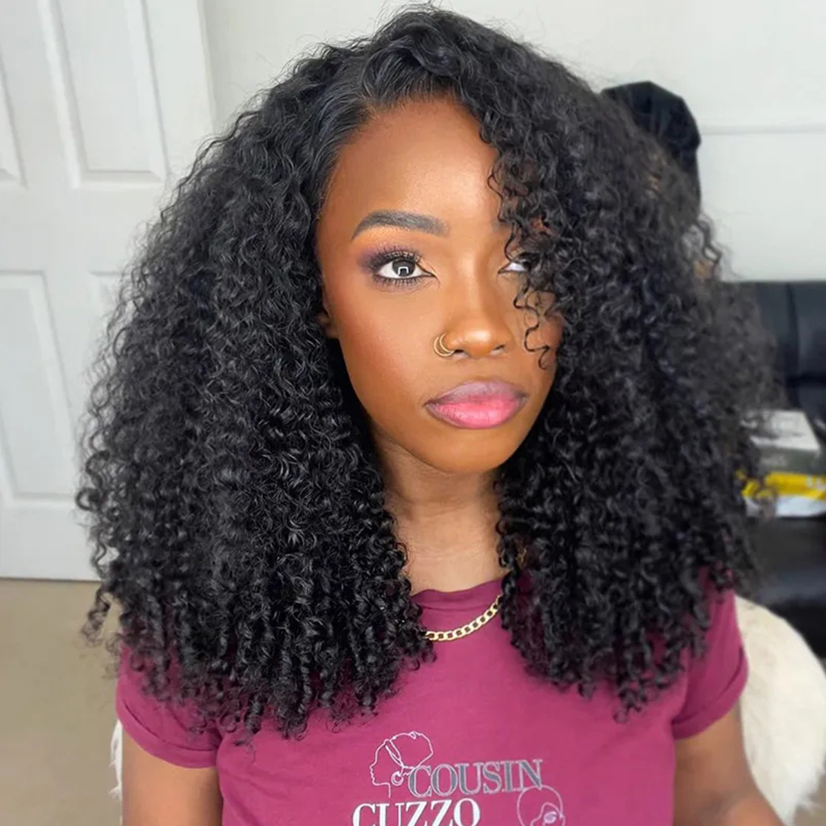 Short Curly Parting Max 9×6 Wear Go Pre-Cut Lace Wig Pre-Bleached Knots Curly Human Hair Wig